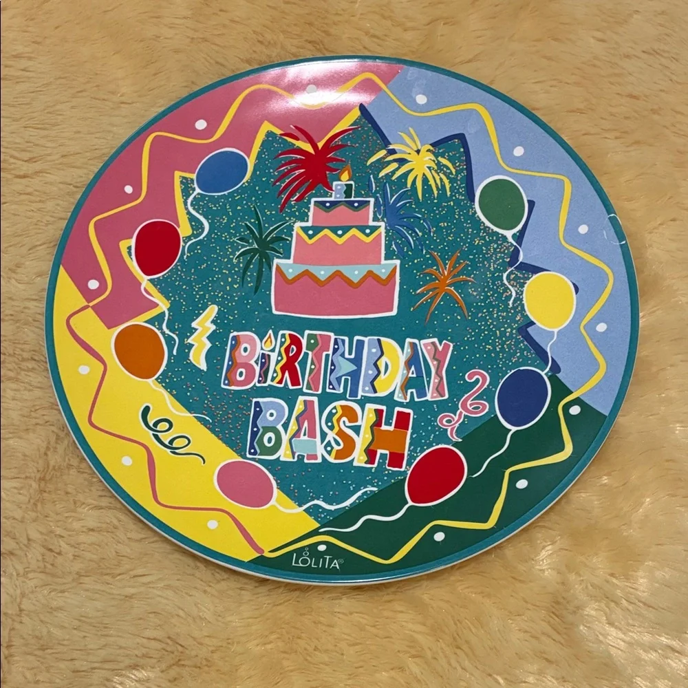 Certified Int’l Lolita Birthday Bash Party 9” Plate - Teal, Pink, Yellow, Red